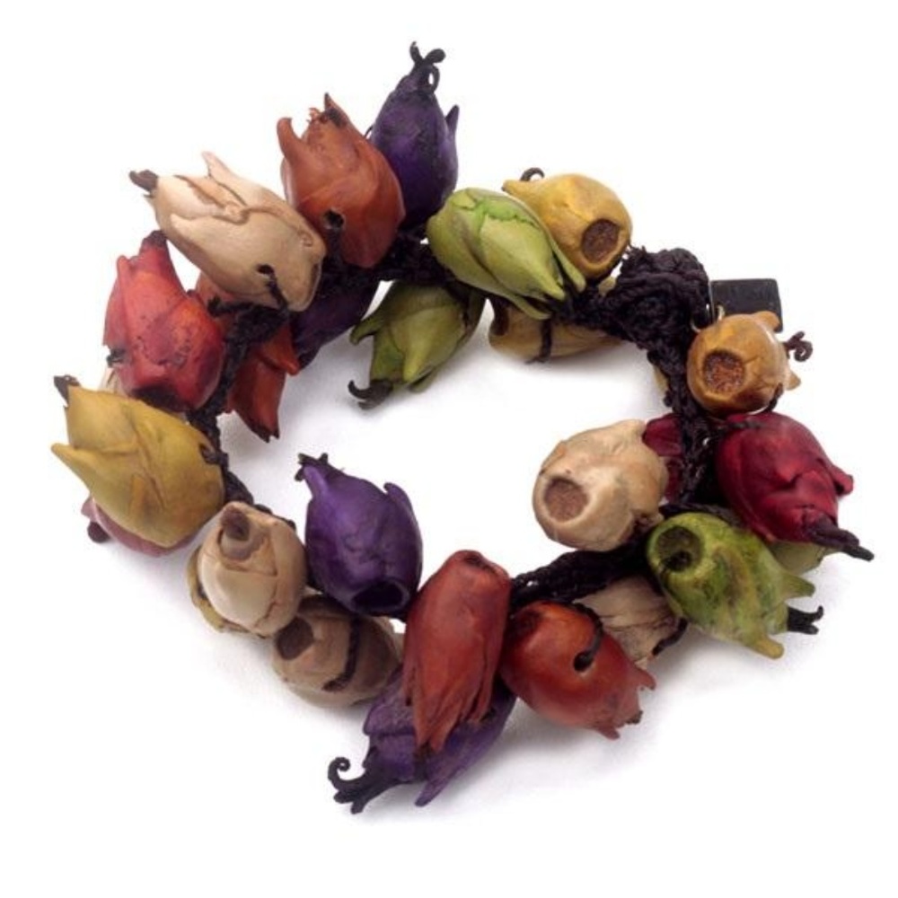 😀 3 for $20 NWT Womens Natural Handmade Multicolor Seed Pod Bracelet NEW